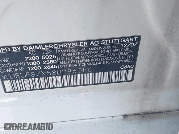 2008 Mercedes-Benz E 350 Luxury z VIN WDBUF87X58B286086, wystawiony jako IAAI lot #42157042 z przebiegiem 156 297 mil mil oraz . Historia ofert i sprzedaży dostępna na DreamBid. Obrazek 9.