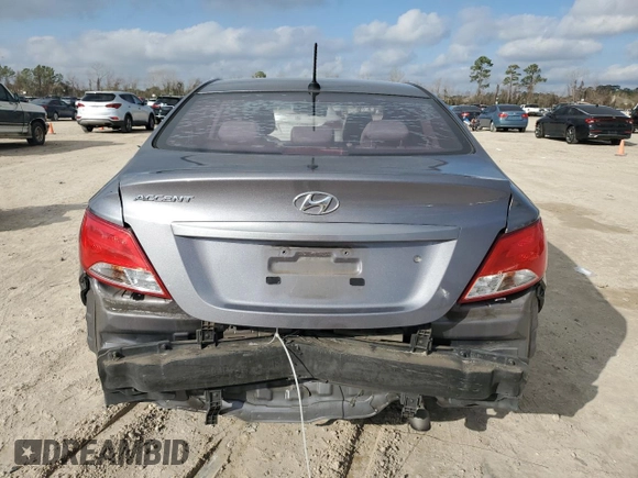 2015 Hyundai Accent GLS with VIN KMHCT4AEXFU906644, listed as a Copart auction lot 43817915 with 121,072 mi miles and Salvage Title. Bid and sale history available at carsss.com. Image 6.