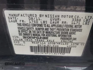 2012 Nissan Versa SV с VIN 3N1CN7AP1CL814932, выставлен на аукционе IAAI как лот 42272722 с пробегом 137 349 миль миль и . История ставок и продаж доступна на DreamBid. Изображение 9.