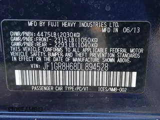 2013 Subaru WRX WRX STI с VIN JF1GR8H68DL894528, выставлен на аукционе IAAI как лот 41829942 с пробегом 129 785 миль миль и . История ставок и продаж доступна на DreamBid. Изображение 9.