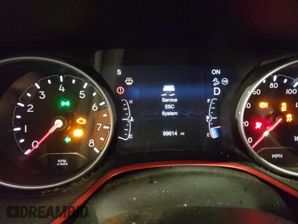2018 Jeep Compass Trailhawk with VIN 3C4NJDDB3JT234532, listed as a Copart auction lot 55029605 with 99,614 mi miles and Salvage title. Bid and sale history available at DreamBid. Image 9.