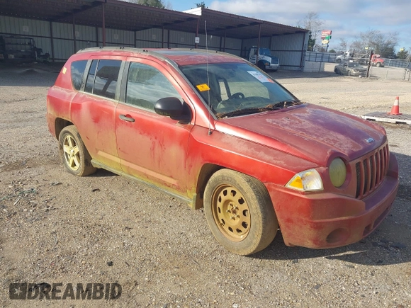 2007 Jeep Compass Sport with VIN 1J8FT47W17D190308, listed as a IAAI auction lot 41605793 with 1 mi miles. Bid and sale history available at carsss.com. Image 1.