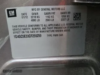 2012 Buick LaCrosse Leather with VIN 1G4GC5E33CF259259, listed as a Copart auction lot 45986005 with 191,964 mi miles and Salvage Title. Bid and sale history available at carsss.com. Image 14.