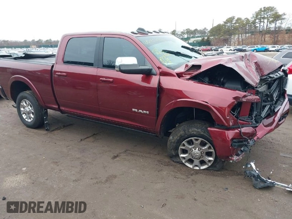 2021 Ram 2500 Laramie with VIN 3C6UR5FL3MG622834, listed as a IAAI auction lot 41691393 with 35,346 mi miles and . Bid and sale history available at DreamBid. Image 1.