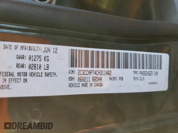 2012 Chrysler 300 C Luxury Series with VIN 2C3CCAPT4CH311462, listed as a Copart auction lot 78515434 with 76,415 mi miles and Salvage Title. Bid and sale history available at carsss.com. Image 12.