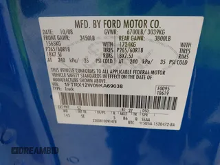 2009 Ford F-150 STX with VIN 1FTRX12W09KA69038, listed as a IAAI auction lot 41520939 with 220,092 mi miles. Bid and sale history available at carsss.com. Image 9.