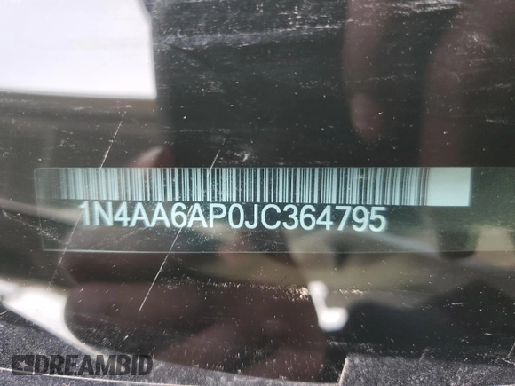 2018 Nissan Maxima S with VIN 1N4AA6AP0JC364795, listed as a Copart auction lot 49696645 with 92,408 mi miles and Salvage Title. Bid and sale history available at DreamBid. Image 12.