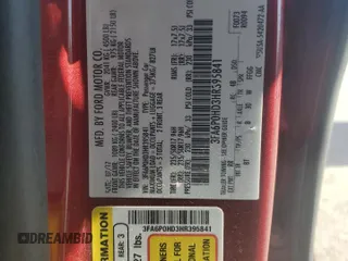 2017 Ford Fusion SE with VIN 3FA6P0HD3HR395841, listed as a Copart auction lot 48583325 with 109,296 mi miles and Salvage Title. Bid and sale history available at carsss.com. Image 12.