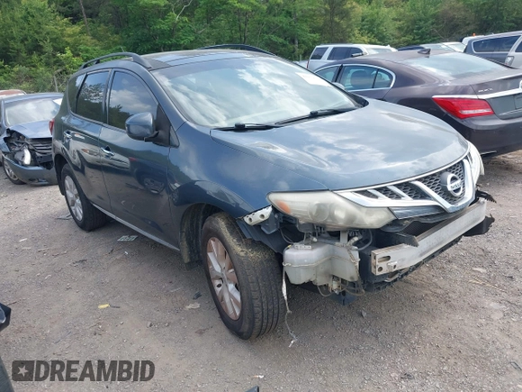 2012 Nissan Murano SL with VIN JN8AZ1MU7CW102026, listed as a IAAI auction lot 42152356 with 264,736 mi miles and . Bid and sale history available at carsss.com. Image 1.