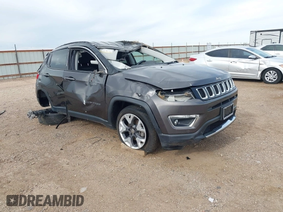 2019 Jeep Compass Limited z VIN 3C4NJDCB1KT641767, wystawiony jako IAAI lot #42265050 z przebiegiem 56 871 mil mil oraz . Historia ofert i sprzedaży dostępna na DreamBid. Obrazek 1.