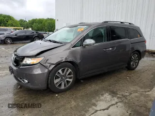 2015 Honda Odyssey Touring Elite с VIN 5FNRL5H92FB106457, выставлен на аукционе Copart как лот 58087645 с пробегом 152 037 миль миль и Списание • Salvage title. История ставок и продаж доступна на DreamBid. Изображение 1.