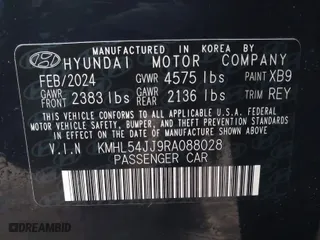 2024 Hyundai Sonata Hybrid Limited with VIN KMHL54JJ9RA088028, listed as a IAAI auction lot 41522968 with 8,294 mi miles. Bid and sale history available at carsss.com. Image 9.