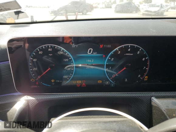 2020 Mercedes-Benz A 220 with VIN W1K3G4EB5LW043959, listed as a Copart auction lot 53447275 with 36,185 mi miles and Salvage Title. Bid and sale history available at DreamBid. Image 9.