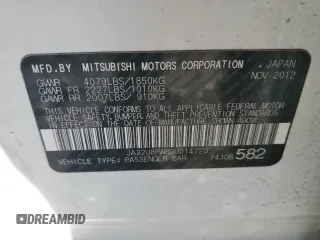 2013 Mitsubishi Lancer GT with VIN JA32U8FW8DU014720, listed as a Copart auction lot 75509414 with 153,645 mi miles and Salvage Title. Bid and sale history available at carsss.com. Image 12.