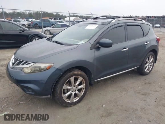 2012 Nissan Murano S with VIN JN8AZ1MU1CW102488, listed as a IAAI auction lot 41186303 with 172,652 mi miles and . Bid and sale history available at DreamBid. Image 2.