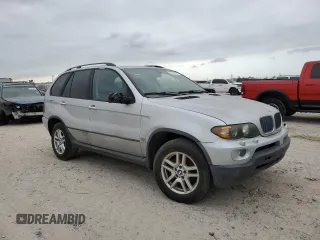 2005 BMW X5 3.0i with VIN 5UXFA13575LU46719, listed as a Copart auction lot 53443085 with 126,041 mi miles and Salvage Title. Bid and sale history available at carsss.com. Image 4.