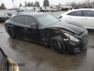 2018 Infiniti Q70 Luxe with VIN JN1BY1PR4JM370490, listed as a Copart auction lot 44268895 with 95,590 mi miles and Salvage title. Bid and sale history available at DreamBid. Image 4.