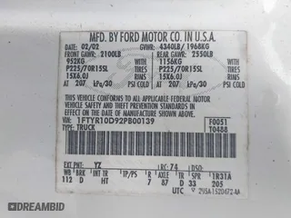 2002 Ford Ranger XL with VIN 1FTYR10D92PB00139, listed as a IAAI auction lot 41936450 with 149,859 mi miles. Bid and sale history available at carsss.com. Image 9.