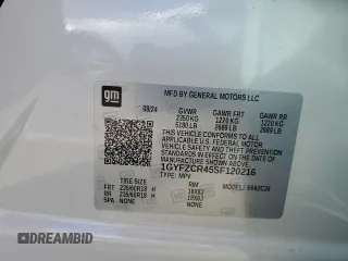 2025 Cadillac XT4 FWD Premium Luxury with VIN 1GYFZCR45SF120216, listed as a Copart auction lot 49642515 with Not provided miles and Salvage title. Bid and sale history available at DreamBid. Image 13.