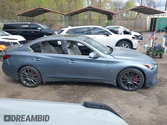 2018 Infiniti Q50 3.0t LUXE with VIN JN1EV7AP1JM590220, listed as a IAAI auction lot 42049026 with 88,985 mi miles. Bid and sale history available at carsss.com. Image 13.