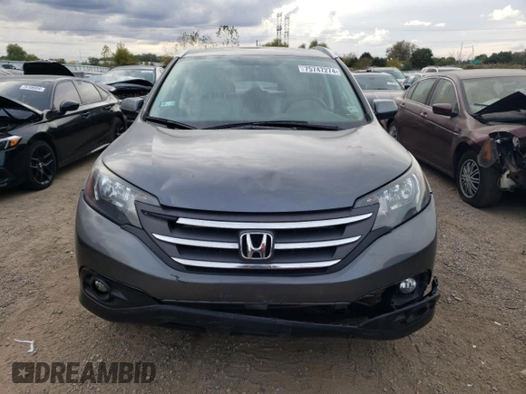 2014 Honda CR-V EX-L with VIN 2HKRM4H74EH648388, listed as a Copart auction lot 75747274 with 63,100 mi miles and Salvage Title. Bid and sale history available at carsss.com. Image 5.