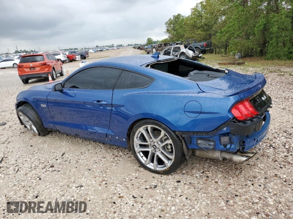 2022 Ford Mustang GT z VIN 1FA6P8CF8N5130628, wystawiony jako Copart lot #54152035 z przebiegiem 23 218 mil mil oraz Szkoda całkowita • Salvage title. Historia ofert i sprzedaży dostępna na DreamBid. Obrazek 2.