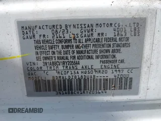 2024 Nissan Sentra SV with VIN 3N1AB8CV1RY205644, listed as a IAAI auction lot 41778439 with 40,266 mi miles and . Bid and sale history available at DreamBid. Image 9.
