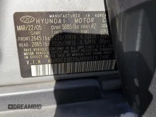 2005 Hyundai Santa Fe GLS with VIN KM8SC13D35U999519, listed as a Copart auction lot 81822914 with 211,766 mi miles and Salvage Title. Bid and sale history available at carsss.com. Image 13.