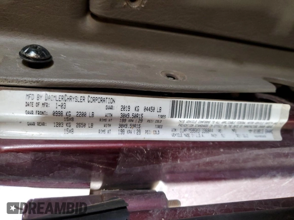 2003 Jeep Wrangler Sahara with VIN 1J4FA59S03P336844, listed as a Copart auction lot 49290345 with 167,726 mi miles and Salvage title. Bid and sale history available at DreamBid. Image 14.
