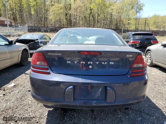2004 Dodge Stratus SE with VIN 1B3EL36T64N120542, listed as a Copart auction lot 53611625 with 179,730 mi miles and Salvage Title. Bid and sale history available at carsss.com. Image 6.