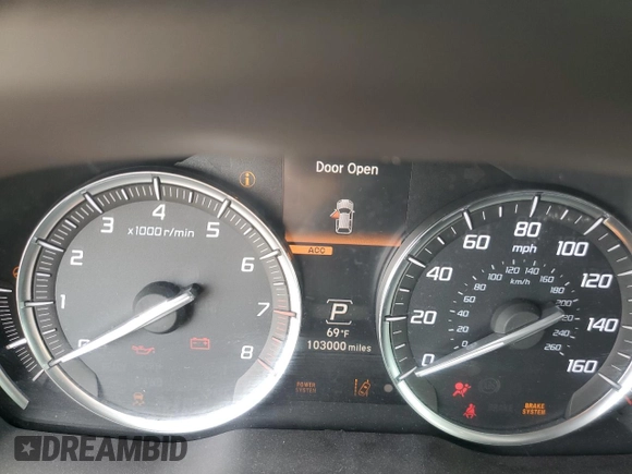 2017 Acura MDX Sport Hybrid w/Advance Pkg with VIN 5FRYD7H77HB000719, listed as a Copart auction lot 48509964 with 103,000 mi miles and Salvage Title. Bid and sale history available at carsss.com. Image 9.