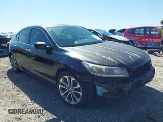 2014 Honda Accord Sport with VIN 1HGCR2F59EA181474, listed as a IAAI auction lot 41872579 with 124,252 mi miles and . Bid and sale history available at carsss.com. Image 1.