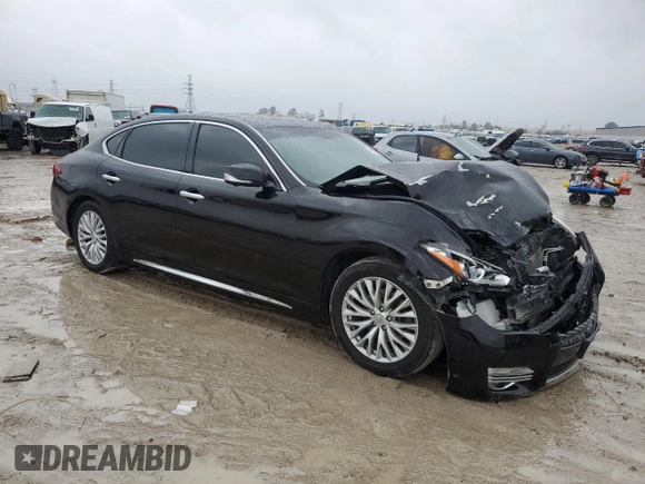 2015 Infiniti Q70 with VIN JN1BY1PPXFM600524, listed as a Copart auction lot 43150975 with 146,839 mi miles and Salvage title. Bid and sale history available at DreamBid. Image 4.