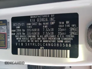 2022 Kia Sorento X-Line S with VIN 5XYRLDLC4NG083588, listed as a Copart auction lot 42587315 with 63,999 mi miles and Salvage Title. Bid and sale history available at carsss.com. Image 13.