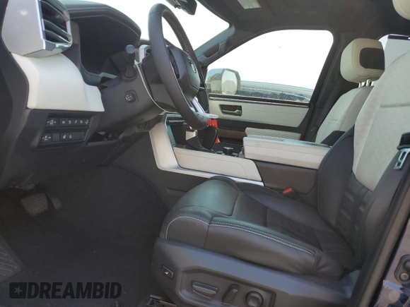 2023 Toyota Tundra Capstone Hybrid with VIN 5TFVC5DBXPX033319, listed as a Copart auction lot 73779344 with 9,723 mi miles and Salvage title. Bid and sale history available at DreamBid. Image 7.