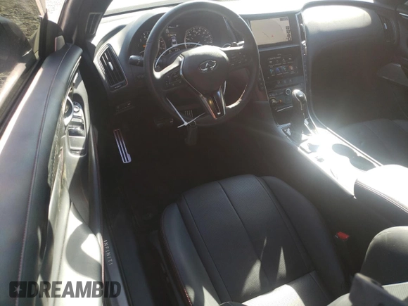 2022 Infiniti Q60 Red Sport 400 with VIN JN1FV7LL3NM680313, listed as a Copart auction lot 40974084 with 17,527 mi miles and . Bid and sale history available at DreamBid. Image 8.