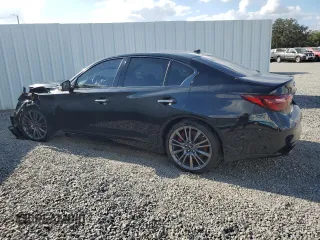 2021 Infiniti Q50 Red Sport 400 with VIN JN1FV7DP4MM850274, listed as a Copart auction lot 79817564 with Not Provided miles and Clean Title. Bid and sale history available at DreamBid. Image 2.