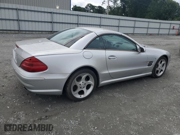 2005 Mercedes-Benz SL 500 with VIN WDBSK75F95F104935, listed as a Copart auction lot 60493705 with 89,994 mi miles and Salvage title. Bid and sale history available at DreamBid. Image 3.