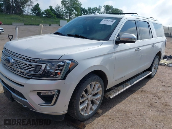 2019 Ford Expedition Max Platinum with VIN 1FMJK1MT9KEA54634, listed as a IAAI auction lot 42307984 with Not provided miles and . Bid and sale history available at DreamBid. Image 2.