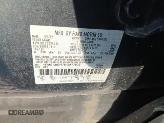 2022 Ford Explorer XLT with VIN 1FMSK8DH7NGA77833, listed as a Copart auction lot 47243225 with 15,512 mi miles and Salvage Title. Bid and sale history available at carsss.com. Image 13.