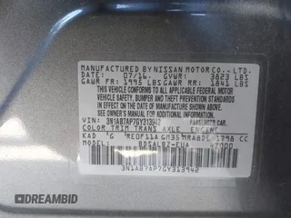 2016 Nissan Sentra SV with VIN 3N1AB7AP7GY313942, listed as a IAAI auction lot 42041890 with 177,502 mi miles and . Bid and sale history available at DreamBid. Image 9.