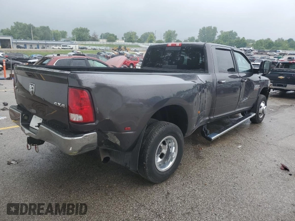 2018 Ram 3500 Big Horn z VIN 3C63RRHL0JG199965, wystawiony jako Copart lot #59881035 z przebiegiem 108 305 mil mil oraz Czysty tytuł • Clean title. Historia ofert i sprzedaży dostępna na DreamBid. Obrazek 3.