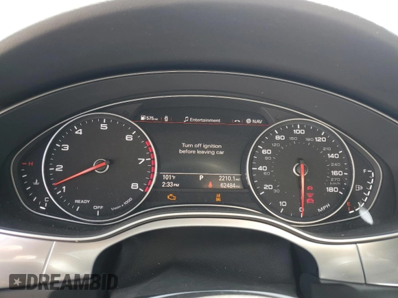 2016 Audi A6 Prestige with VIN WAUHGAFC1GN129672, listed as a Copart auction lot 58432025 with 62,484 mi miles and Salvage title. Bid and sale history available at DreamBid. Image 9.