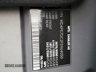2015 Mercedes-Benz Sprinter Crew with VIN WD4PE7DC2F5964050, listed as a Copart auction lot 39276904 with 182,815 mi miles. Bid and sale history available at carsss.com. Image 13.