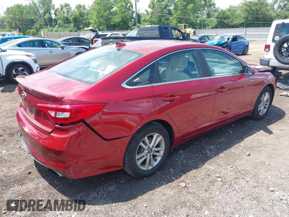 2016 Hyundai Sonata SE with VIN 5NPE24AF7GH318608, listed as a IAAI auction lot 42665235 with 64,980 mi miles and . Bid and sale history available at DreamBid. Image 4.