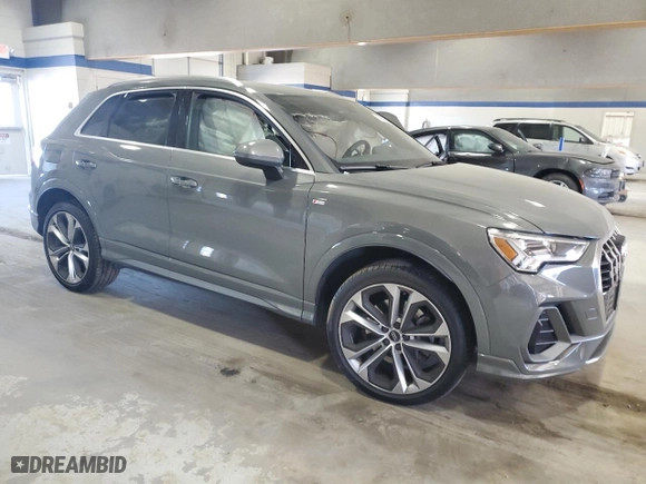 2020 Audi Q3 S line Premium Plus with VIN WA1EECF34L1113405, listed as a Copart auction lot 47685765 with 0 mi miles and Salvage Title. Bid and sale history available at carsss.com. Image 4.