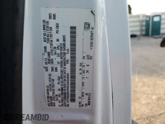 2014 Ford Econoline Cargo Commercial with VIN 1FTNS2EW5EDA02500, listed as a Copart auction lot 81932724 with 78,544 mi miles and Salvage Title. Bid and sale history available at carsss.com. Image 13.