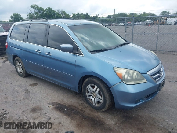 2005 Honda Odyssey EX with VIN 5FNRL38435B101887, listed as a IAAI auction lot 42704893 with 185,137 mi miles and . Bid and sale history available at DreamBid. Image 1.