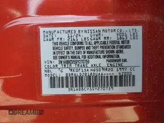 2025 Nissan Sentra SV z VIN 3N1AB8CV5SY270759, wystawiony jako Copart lot #58352675 z przebiegiem 4333 mil mil oraz Szkoda całkowita • Salvage title. Historia ofert i sprzedaży dostępna na DreamBid. Obrazek 12.