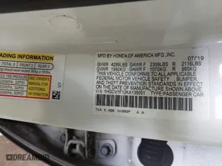 2019 Honda Accord Sedan LX 1.5T with VIN 1HGCV1F12KA135001, listed as a IAAI auction lot 41839635 with 145,191 mi miles. Bid and sale history available at carsss.com. Image 9.